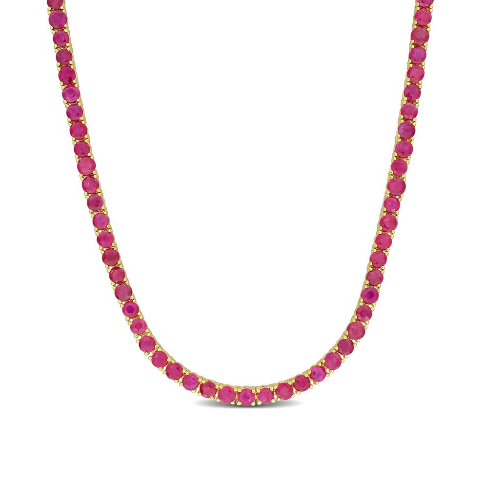 Ruby Tennis Necklace in 14K Yellow Gold, 16&rdquo; – Image 1 of 5
