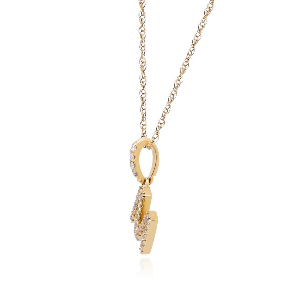 Diamond M Initial Pendant in 10K Yellow Gold (1/10 ct. tw.)  – Image 2 of 4