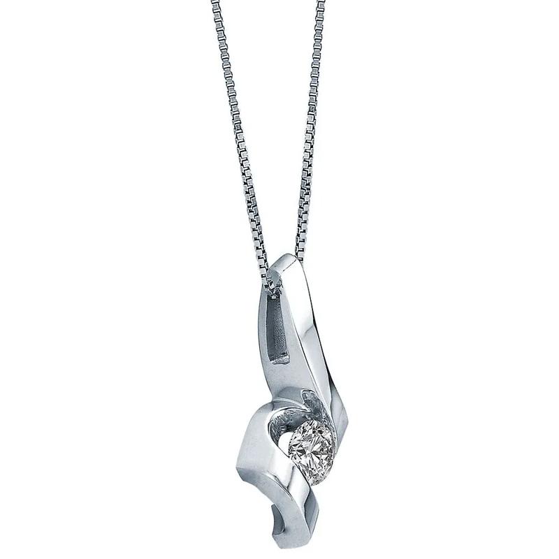 1/2 ct. tw. Diamond Pendant in 14K White Gold – Image 2 of 2