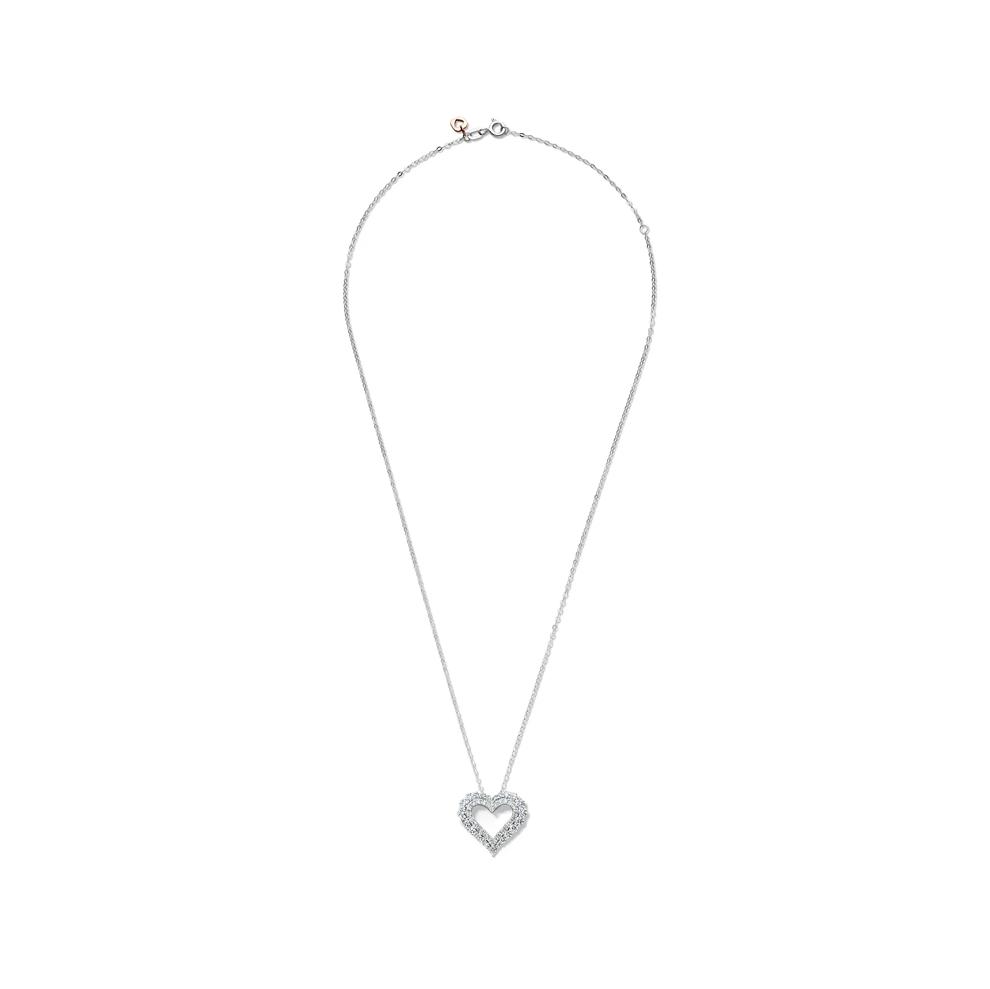 1 1/4 ct. tw. Lab Grown Diamond Heart Pendant in 14K White Gold – Image 2 of 4