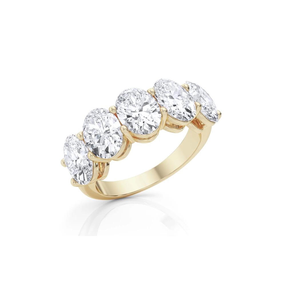 Lab Grown Diamond Oval Anniversary Band in 14K Yellow Gold (5 ct. tw.) – Image 5 of 5