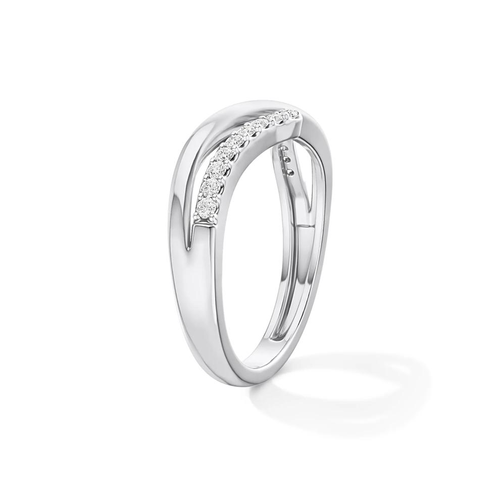 Diamond Crossover Contour Ring in 14K White Gold (1/10 ct. tw.) – Image 3 of 4