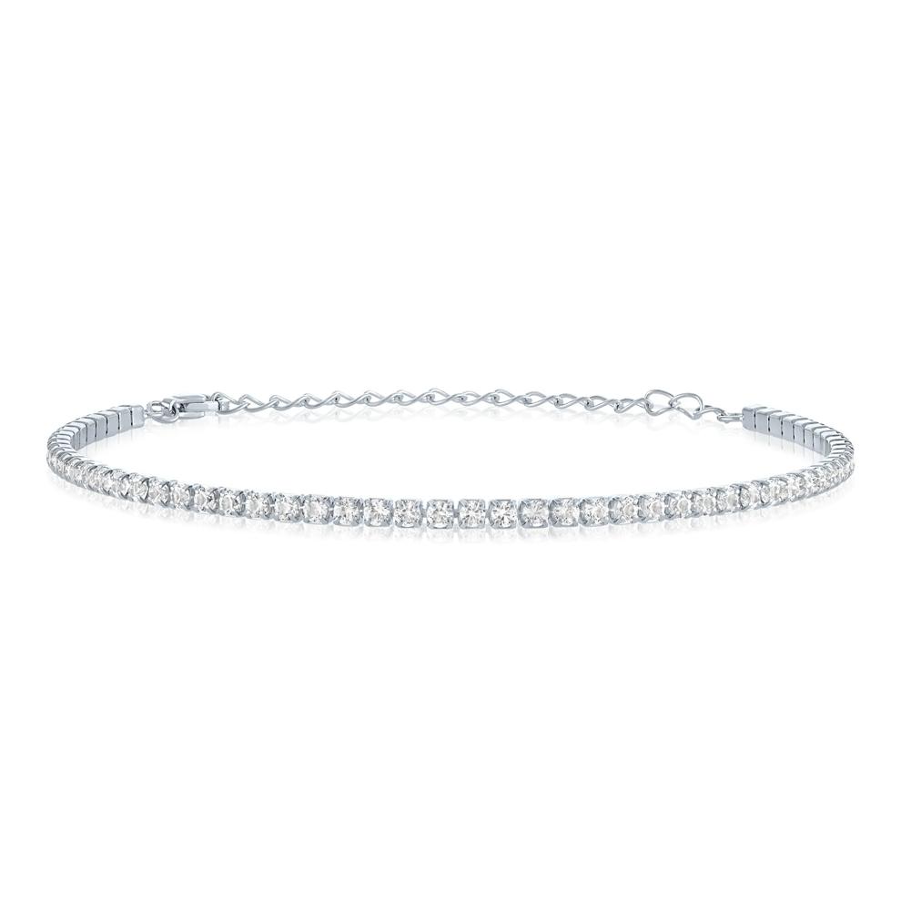 Lab-Created White Sapphire Tennis Necklace &amp; Bracelet Box Set in Sterling Silver – Image 5 of 6
