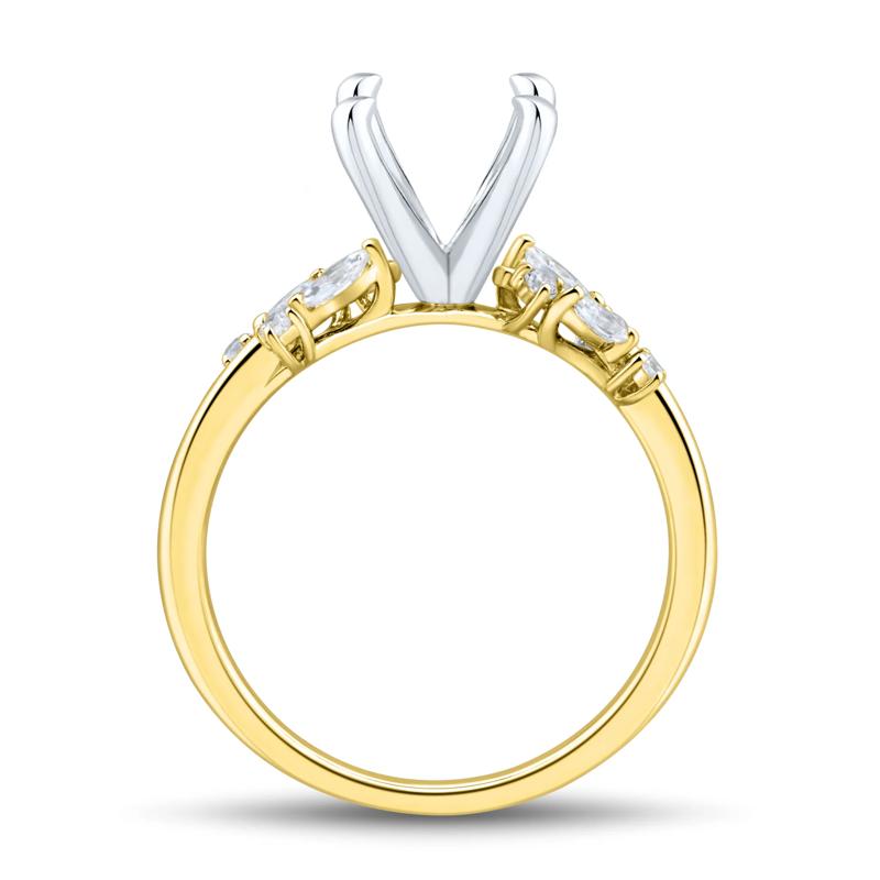 Lab Grown Diamond Semi-Mount Ring in 14K Yellow and White Gold &#40;1/4 ct. tw.&#41; – Image 3 of 6