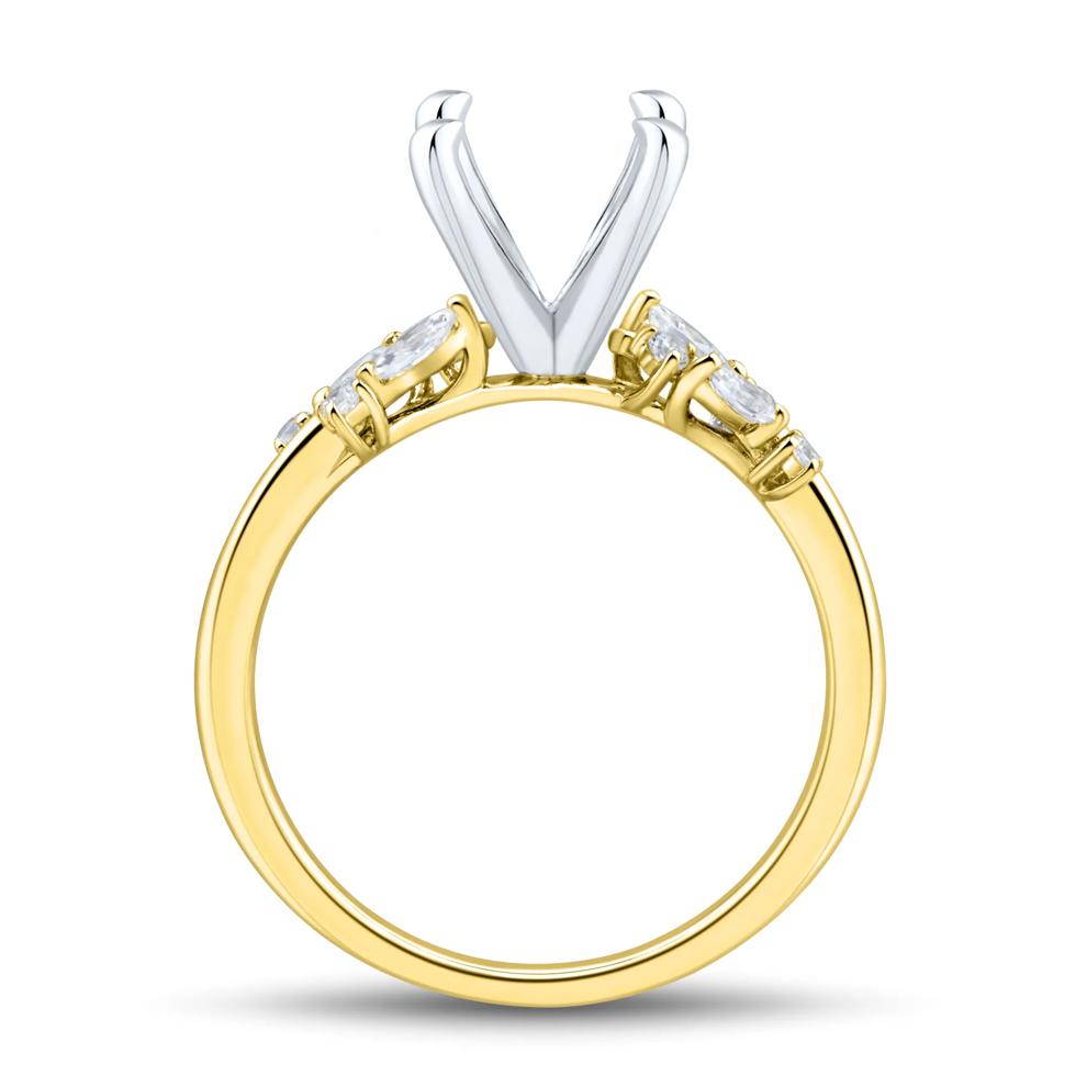 Lab Grown Diamond Semi-Mount Ring in 14K Yellow and White Gold (1/4 ct. tw.) – Image 3 of 6