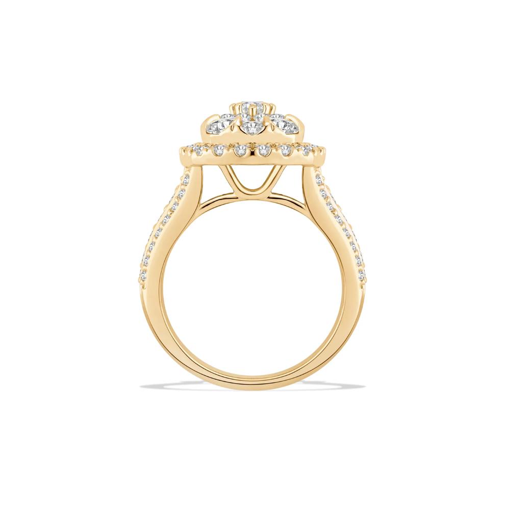 Diamond Multi-Row Composite Engagement Ring in 10K Yellow Gold (2 ct. tw.) – Image 2 of 4