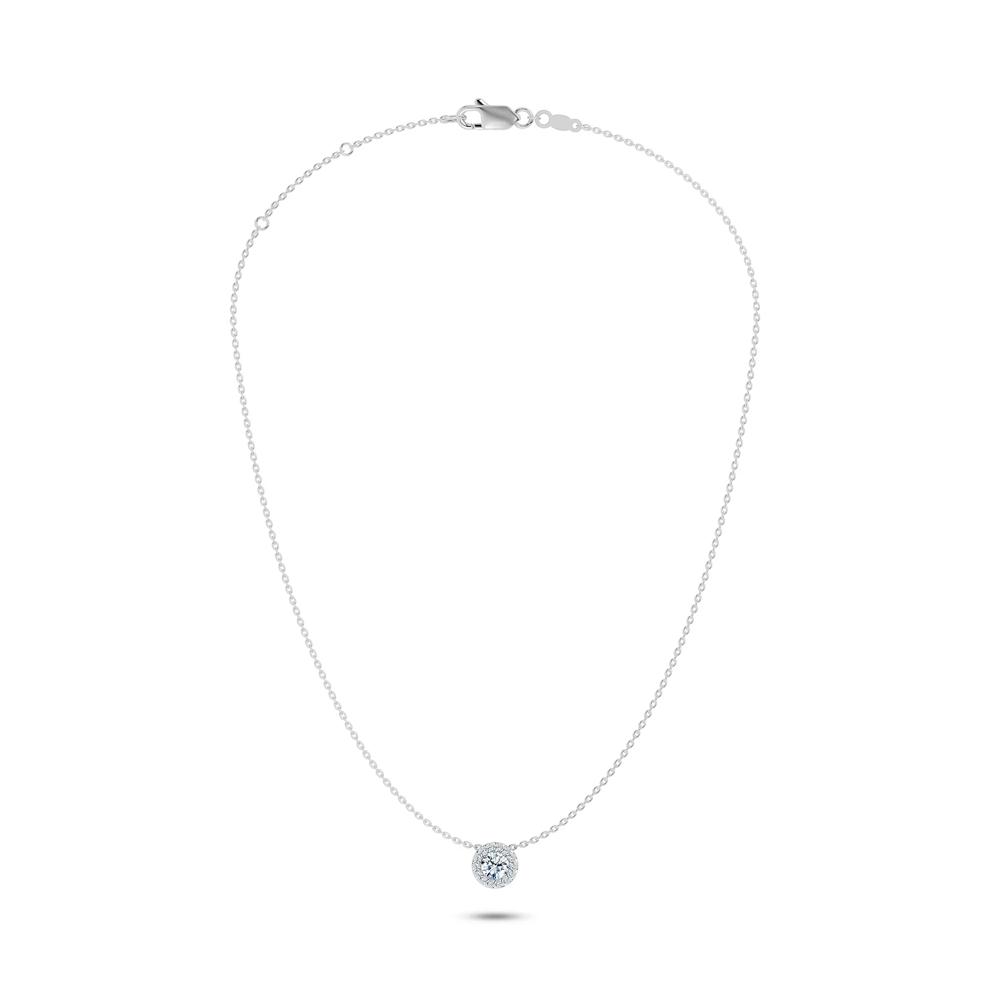 Lab Grown Diamond Halo Pendant in Platinum (1 1/4 ct. tw.) – Image 3 of 4