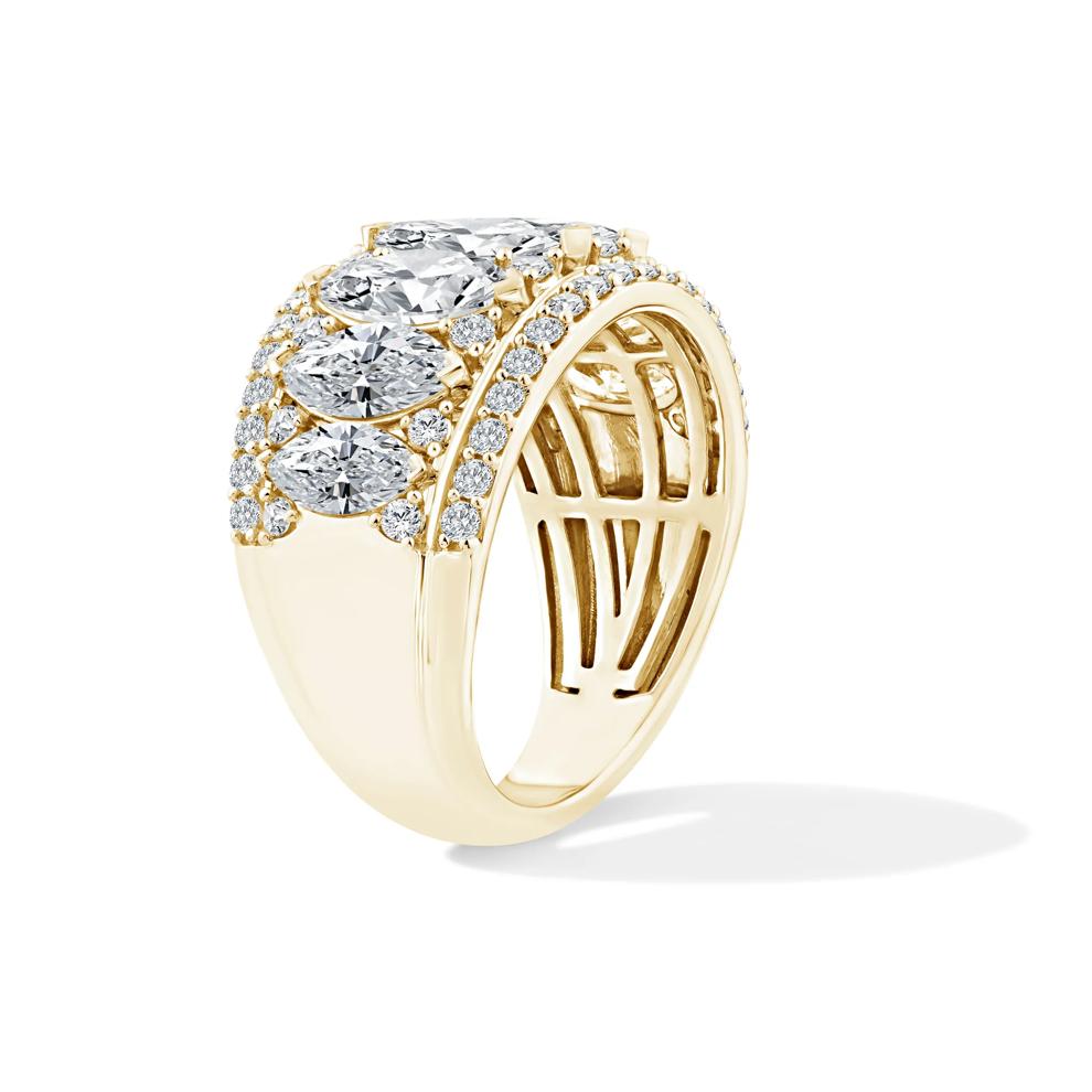 Lab Grown Diamond Marquise Multi-Row Anniversary Band in 10K Yellow Gold (3 1/2 ct. tw.) – Image 3 of 4