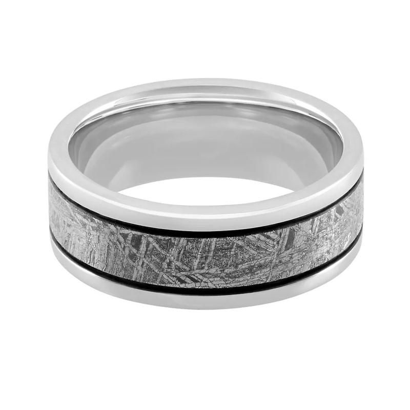 Men&#39;s Band in Cobalt Chrome &amp; Meteorite, 7.5MM – Image 1 of 3
