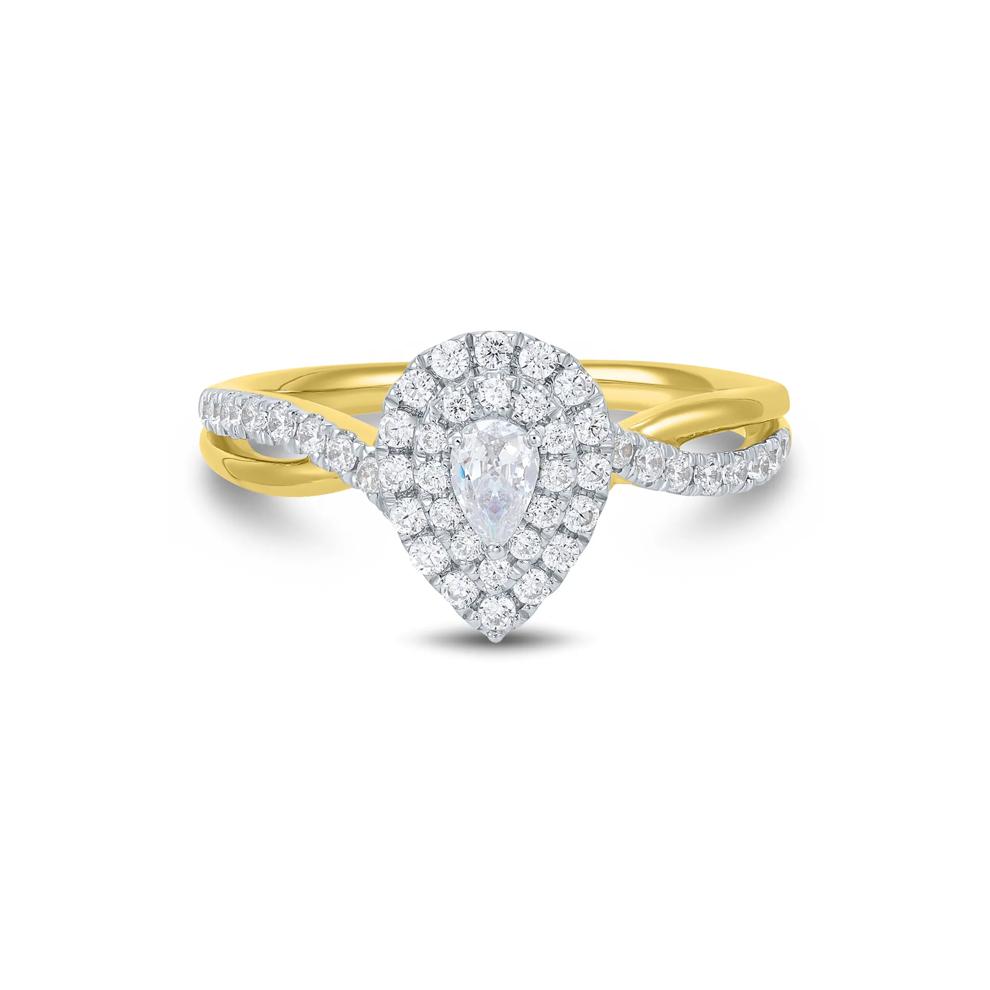 Pear-Shaped Diamond Engagement Ring in 14K Yellow Gold (1/2 ct. tw.) – Image 1 of 3