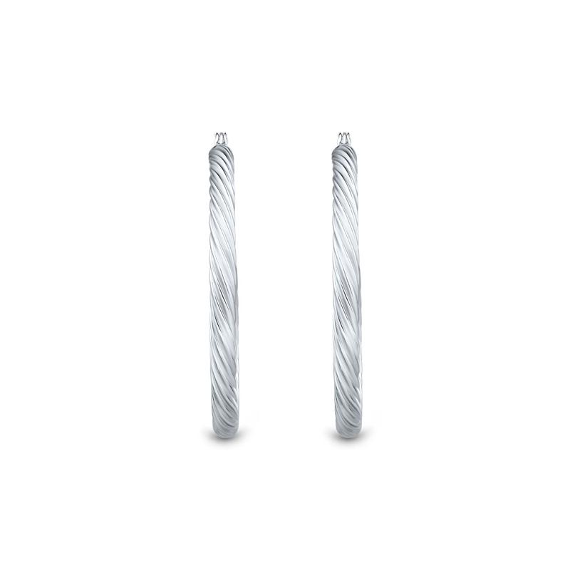 Twist Hoop Earrings in Sterling Silver – Image 2 of 2