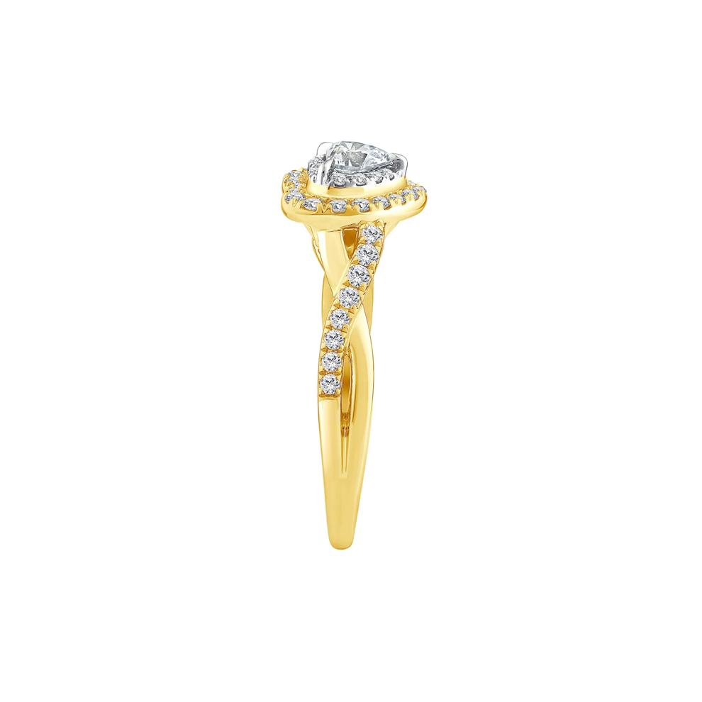 Diamond Heart-Shaped Engagement Ring in 14K Yellow Gold (5/8 ct. tw.) – Image 3 of 3