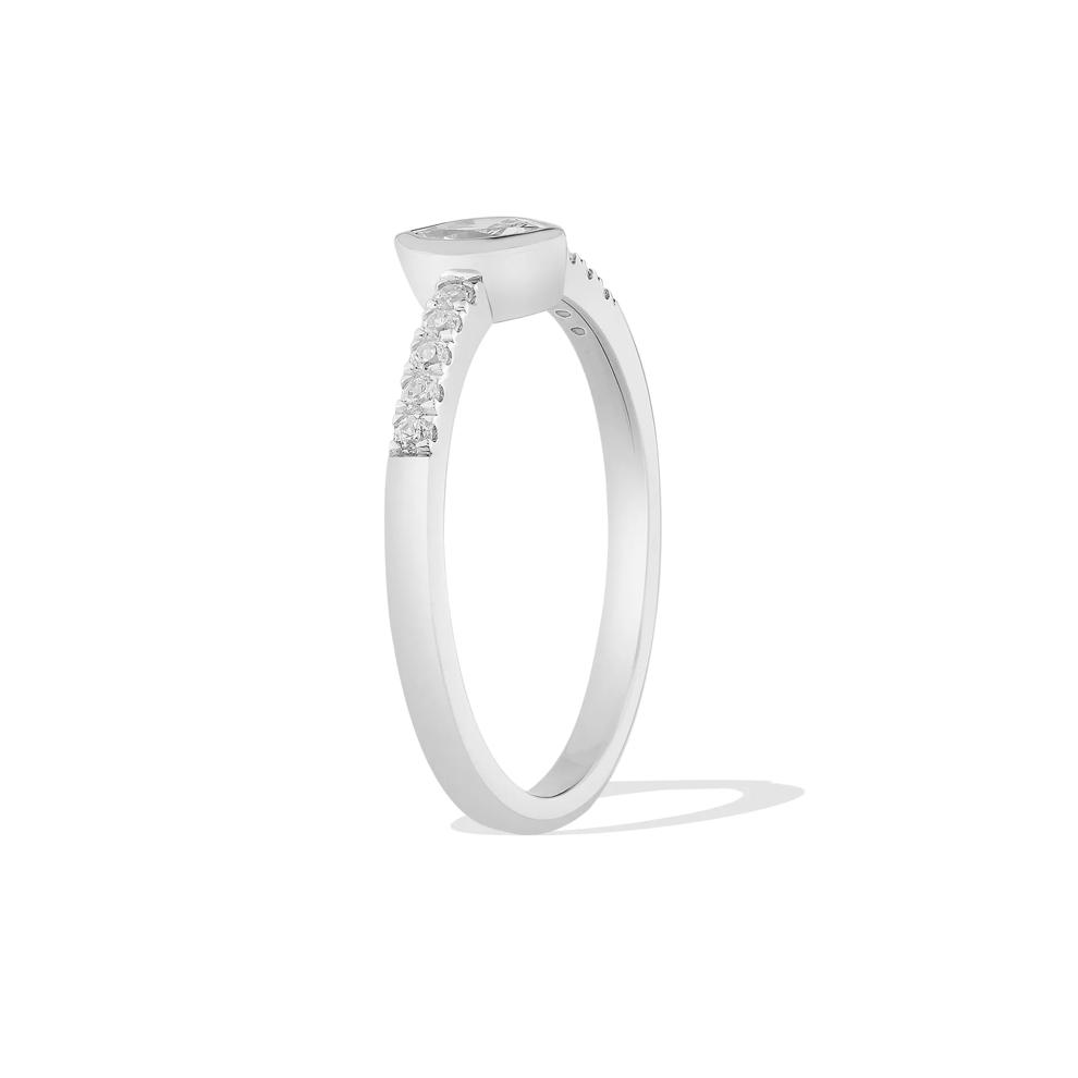 Diamond Marquise Bezel Center Promise Ring in 10K White Gold (1/4 ct. tw.) – Image 3 of 4