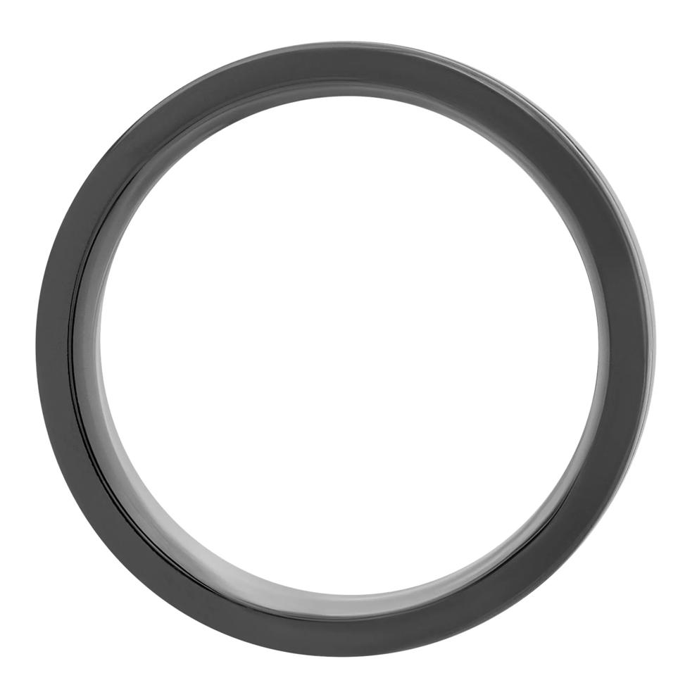 Men's Turquoise Inlay Band in Zirconium, 8MM – Image 2 of 3