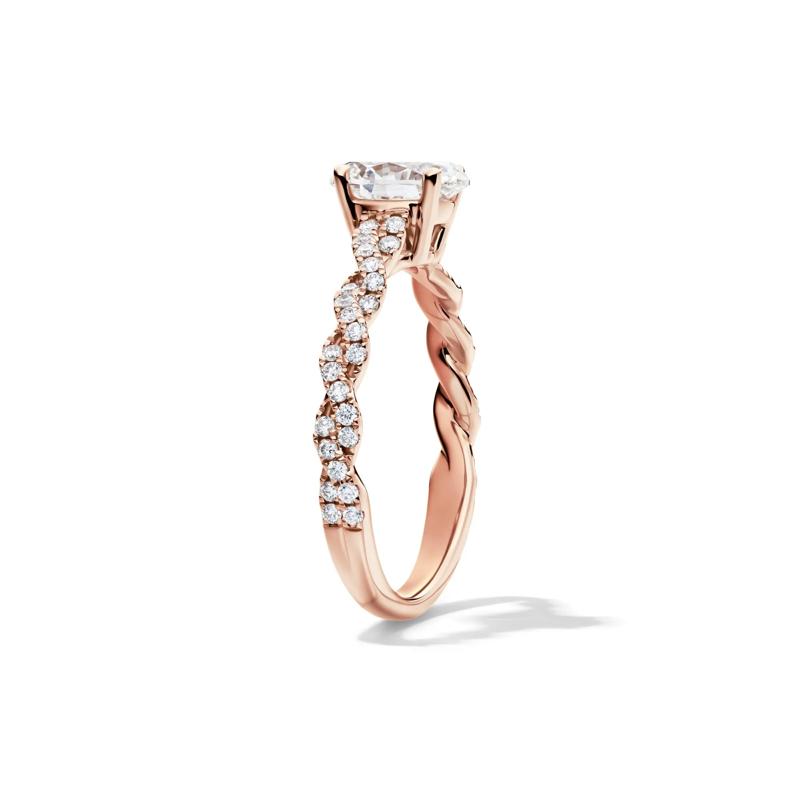Oval-Shaped Diamond Twist Engagement Ring in 14K Rose Gold &#40;1 1/4 ct. tw.&#41; – Image 3 of 6