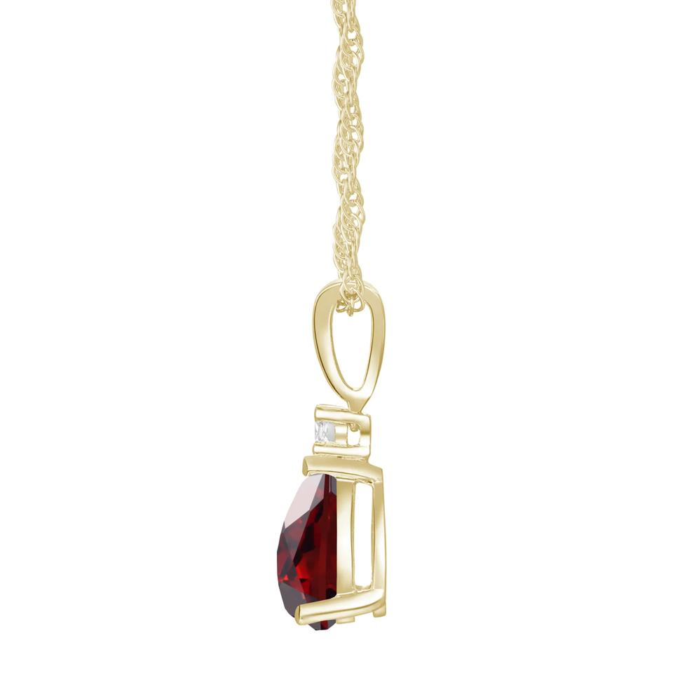 Garnet &amp; Diamond Accent Pendant &amp; Earrings Boxed Set in 10K Yellow Gold – Image 4 of 5