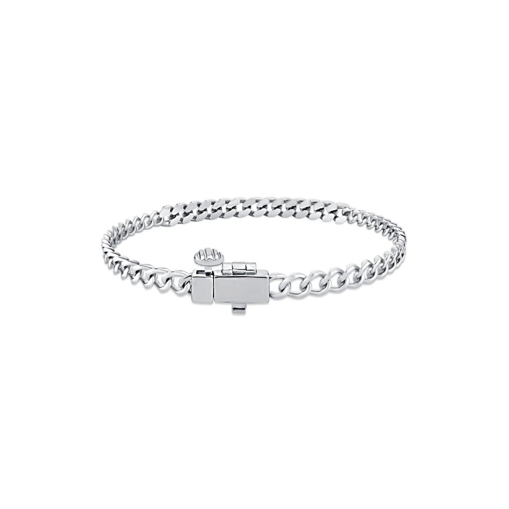 Diamond Cuban Link Chain Bracelet in Sterling Silver, 7" (1/2 ct. tw.) – Image 2 of 2
