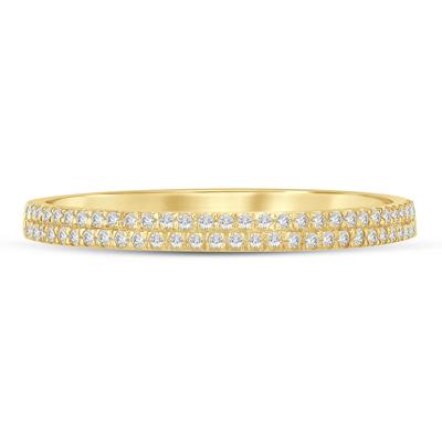Diamond Double Row Stack Band in 10K Yellow Gold (1/8 ct. tw.)
