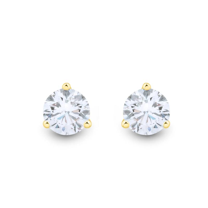 Lab Grown Diamond Martini Stud Earrings in 14K Yellow Gold &#40;1 ct. tw.&#41;  – Image 2 of 3
