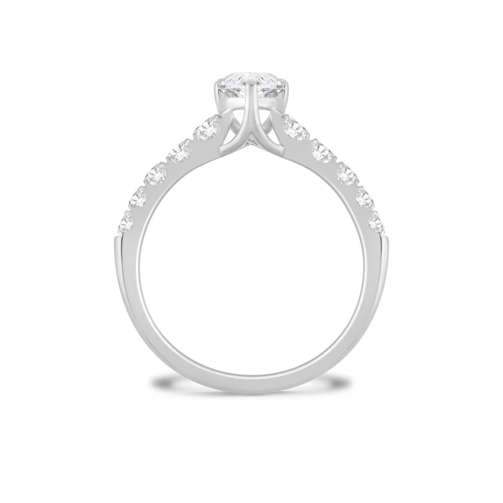 Lab Grown Diamond Pear-Shaped Center Engagement Ring in 14K White Gold (1 1/2 ct. tw.) – Image 2 of 4