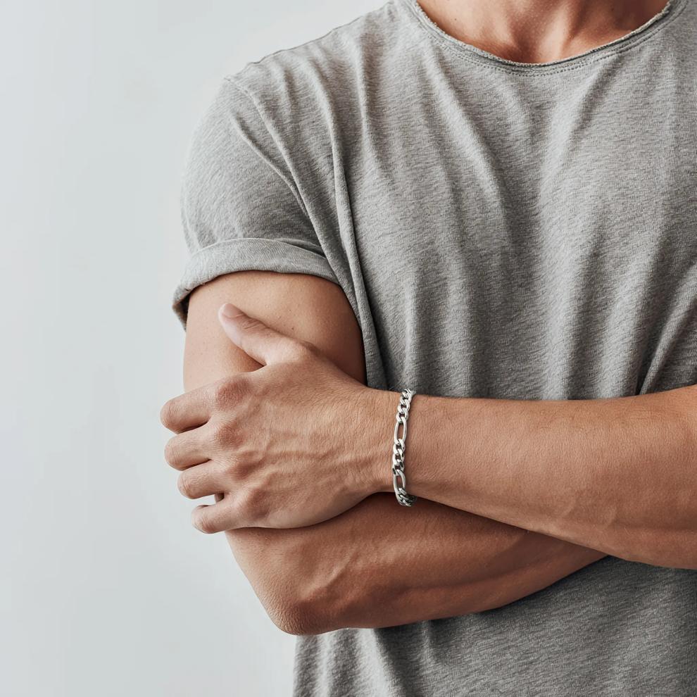 Men's Figaro Chain Bracelet in Sterling Silver – Image 3 of 3
