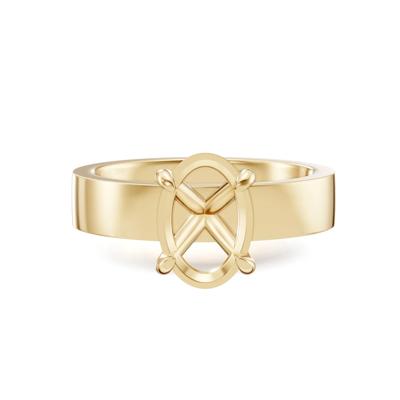 Semi-Mount Engagement Ring in 14K Yellow Gold (Setting Only)