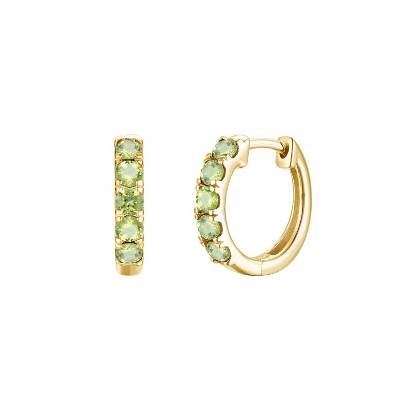 Peridot Hoop Earrings in 10K Yellow Gold  – Image 1 of 1