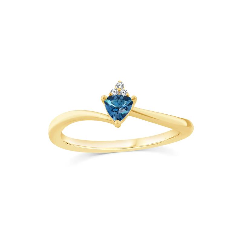 London Blue Topaz and Diamond Accent Ring in 10K Yellow Gold – Image 1 of 3