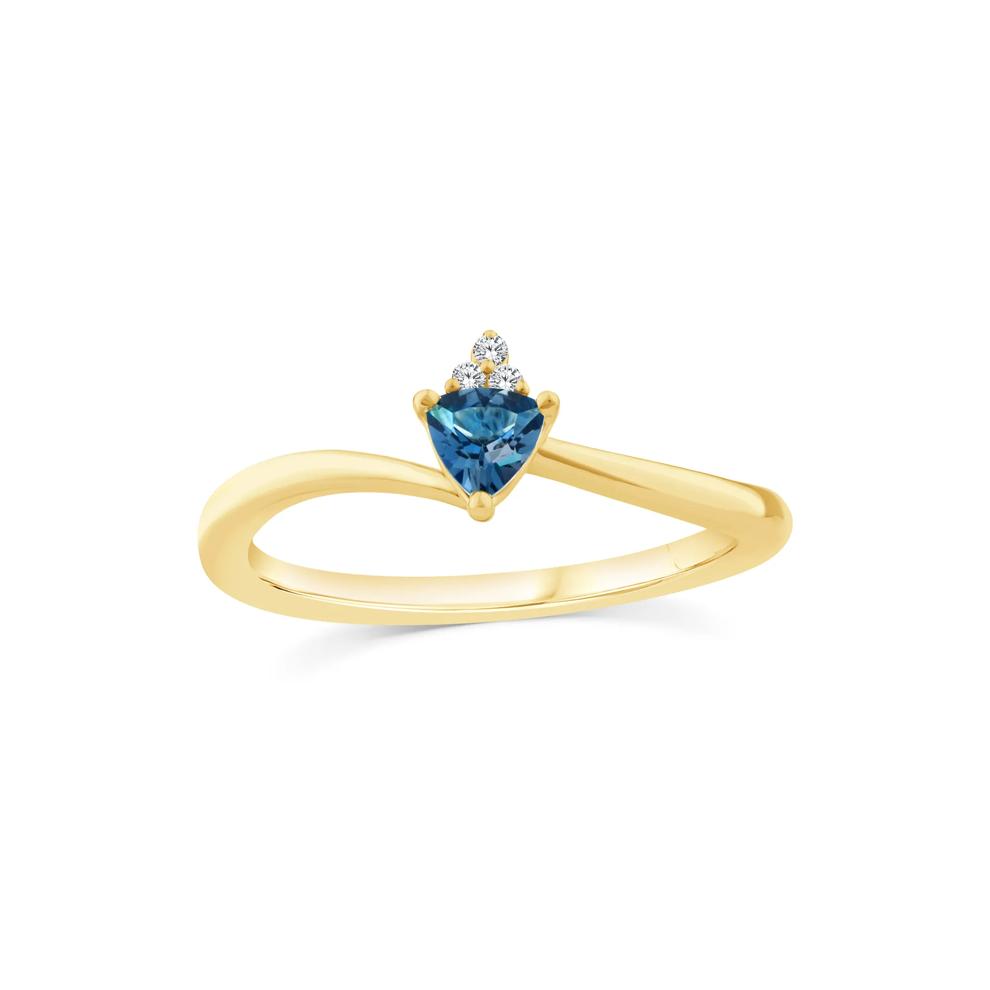 London Blue Topaz and Diamond Accent Ring in 10K Yellow Gold – Image 1 of 3