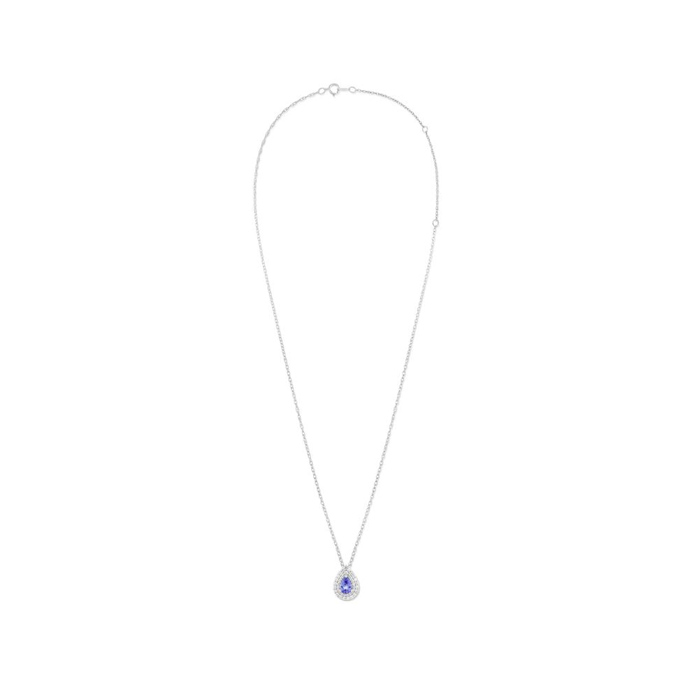 Tanzanite &amp; Lab-Created White Sapphire Pendant Necklace in Sterling Silver – Image 3 of 4