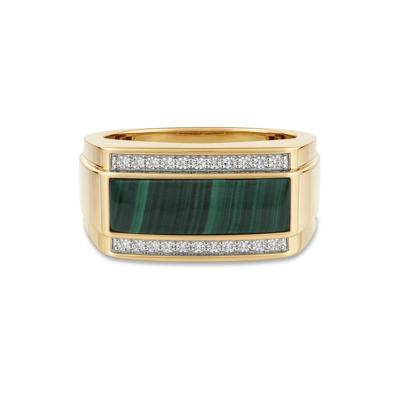 Men's Gemstone & Diamond Ring in 10K Yellow Gold