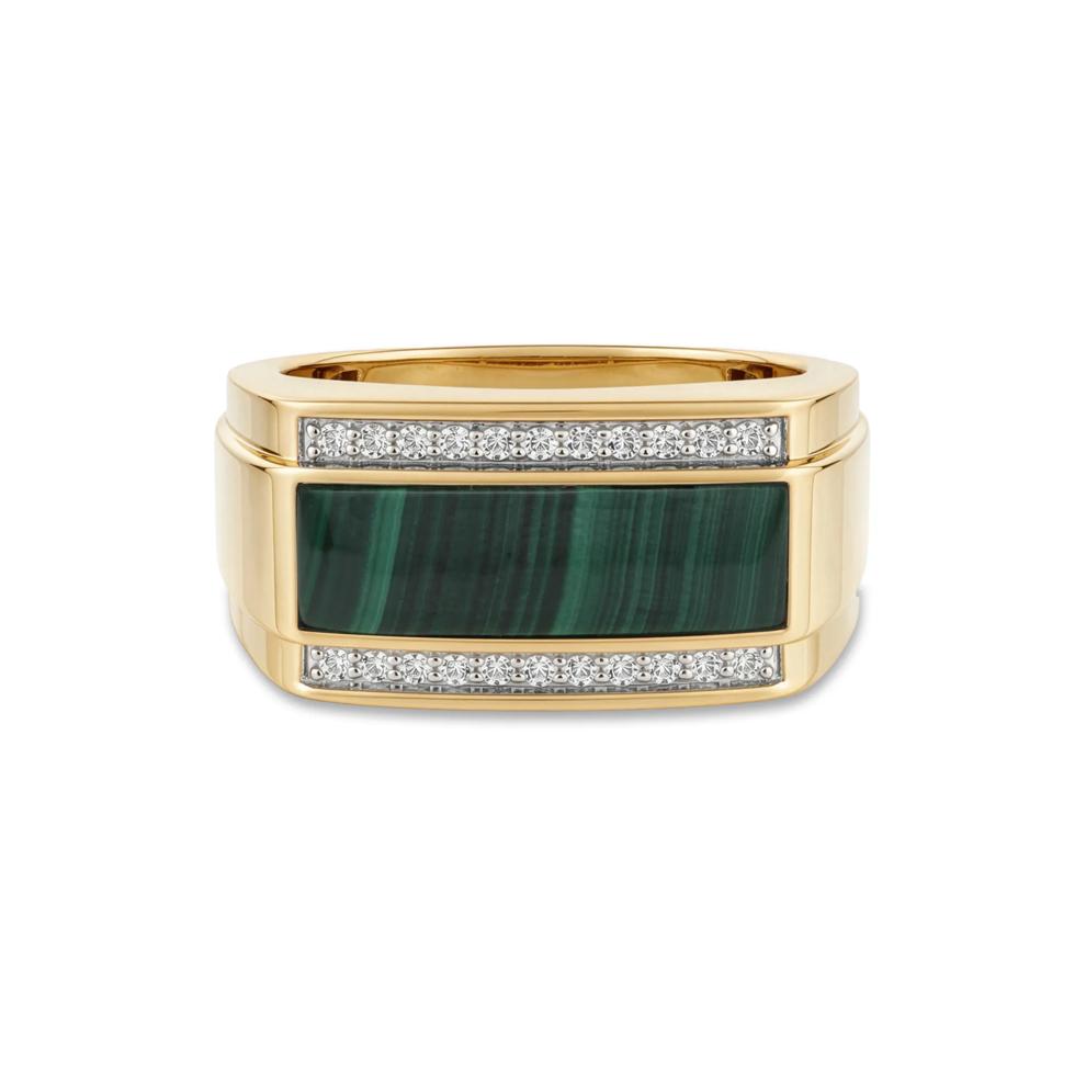 Men's Gemstone &amp; Diamond Ring in 10K Yellow Gold – Image 1 of 4