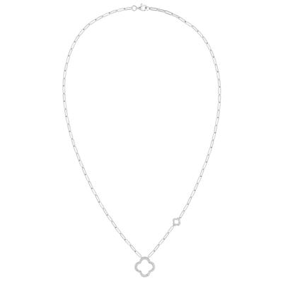 Diamond Clover Necklace in Sterling Silver (1/4 ct. tw.)