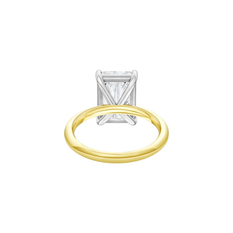 Lab Grown Diamond Radiant-Cut Solitaire Ring in 14K Yellow &amp; White Gold (5 ct.) – Image 4 of 4