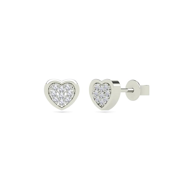 Diamond Accent Heart Earrings in 14K White Gold – Image 1 of 1