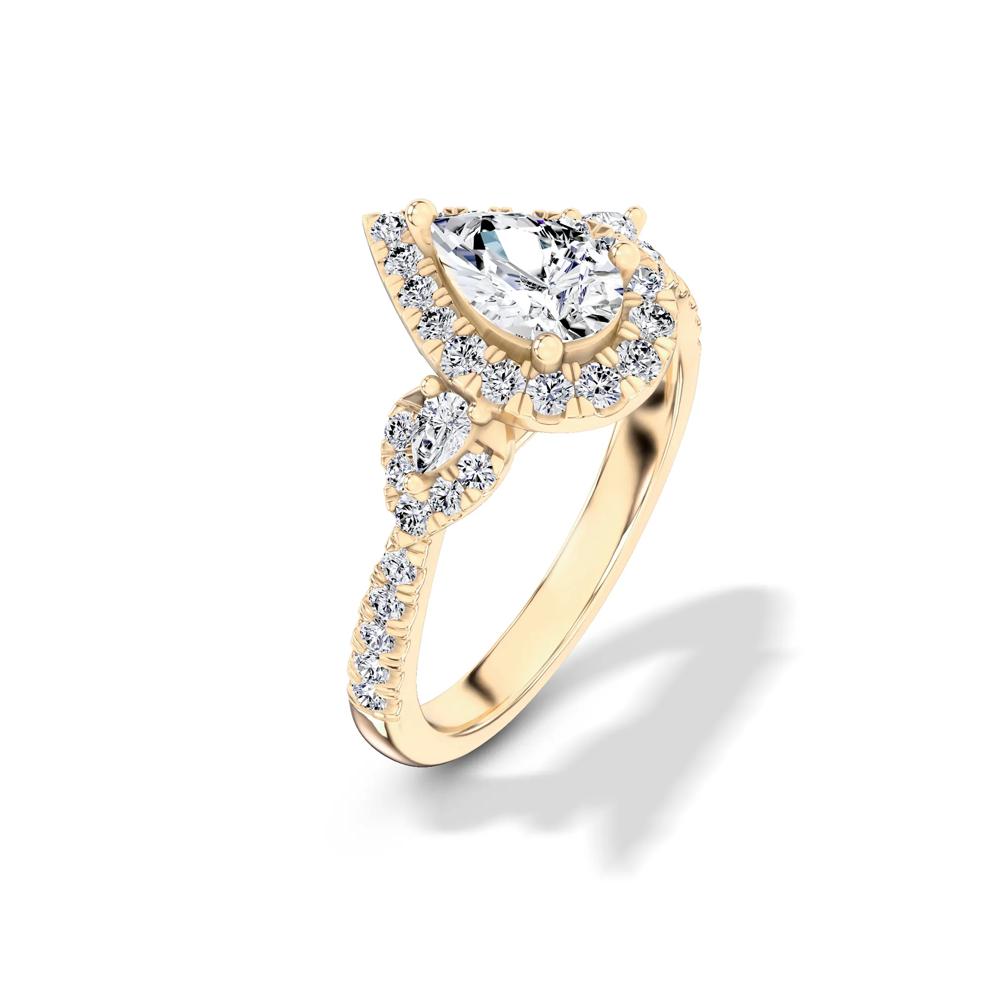 Lab Grown Diamond Pear Engagement Ring in 14K Yellow Gold (1 ct. tw.) – Image 4 of 4