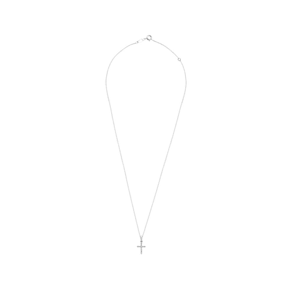 Diamond Cross Pendant Necklace in Sterling Silver (1/4 ct. tw.) – Image 4 of 4