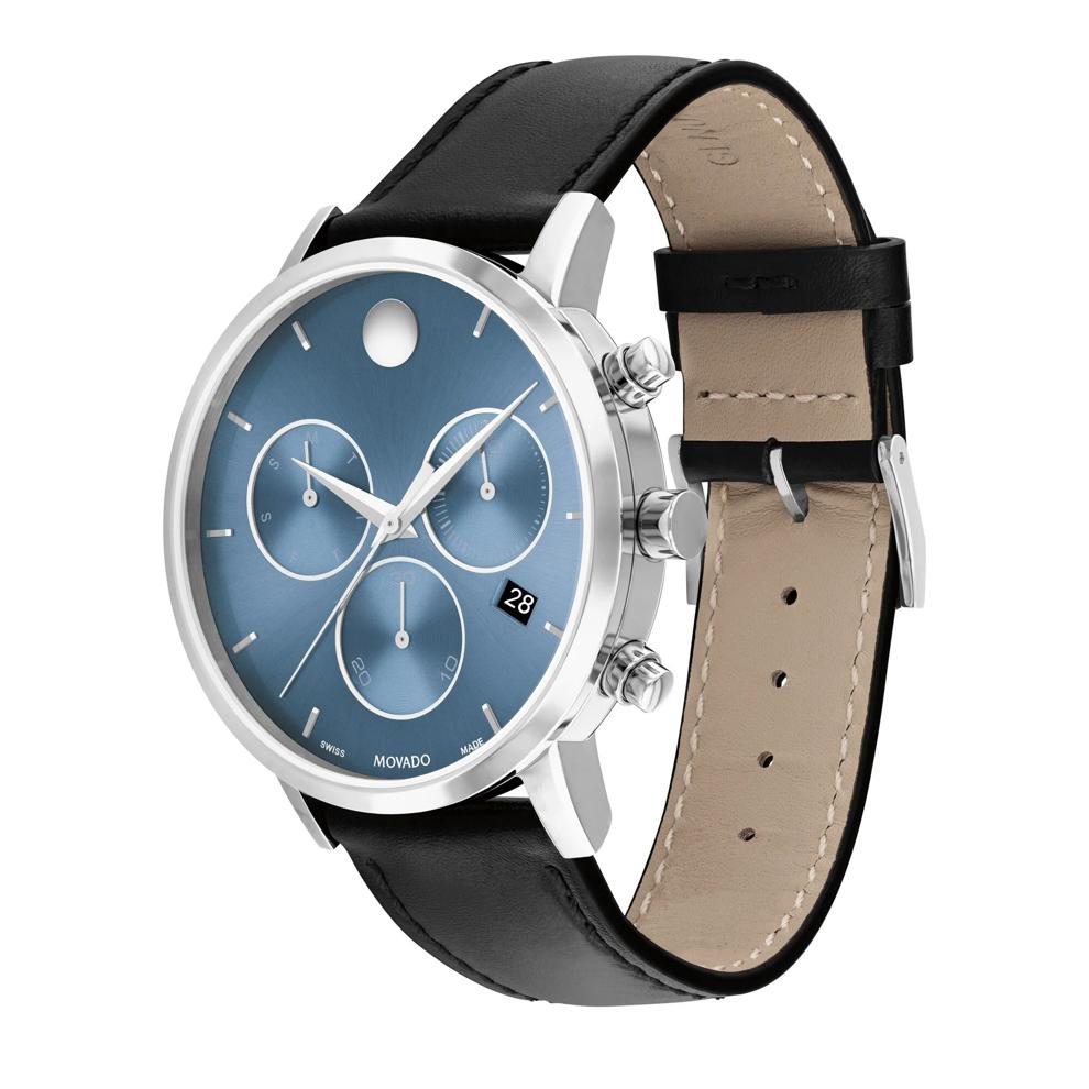Men's Museum Chronograph Watch in Stainless Steel and Black Leather, 42MM – Image 2 of 3