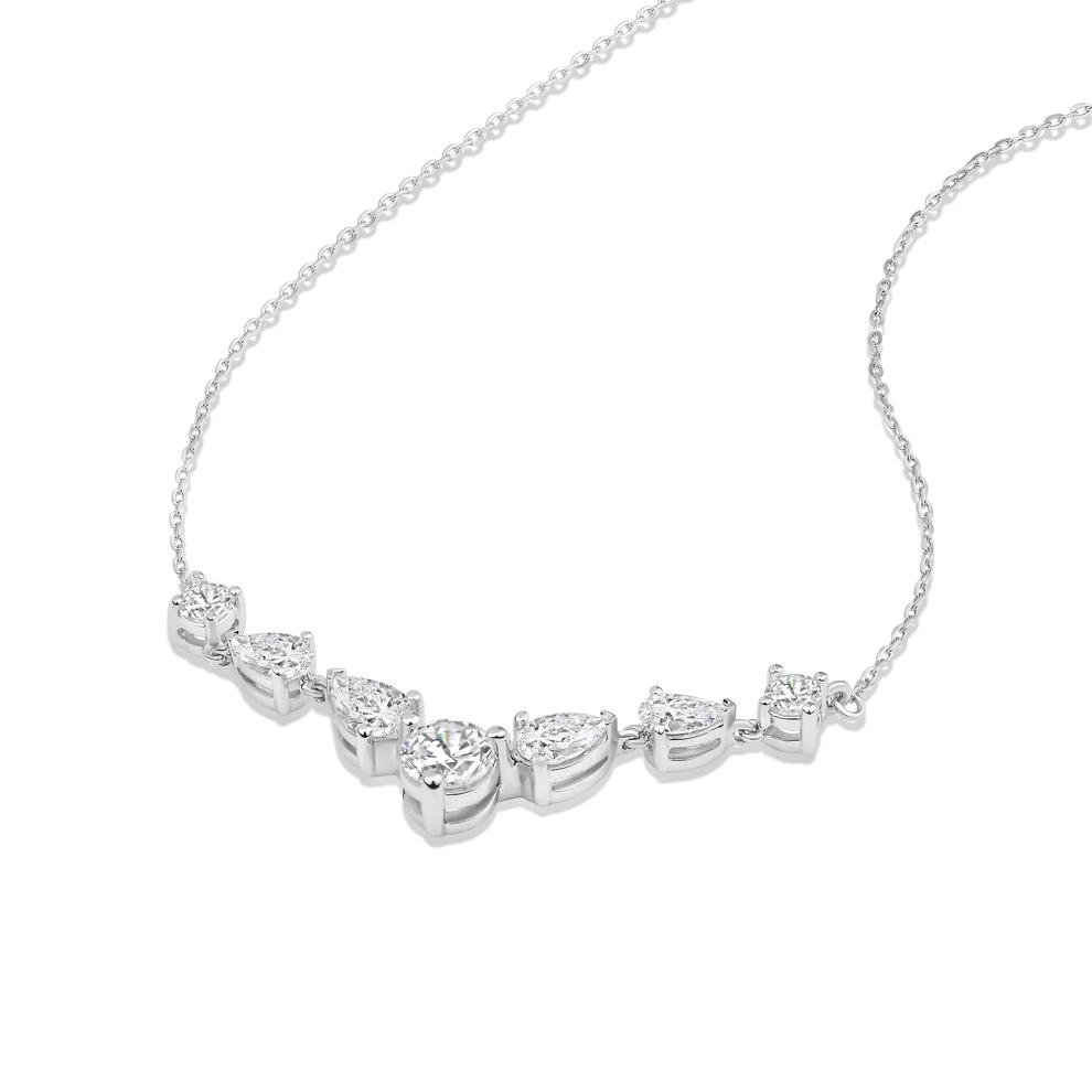 Lab Grown Diamond Graduated Frontal Pendant Necklace in 14K White Gold (1 1/2 ct. tw.) – Image 3 of 4