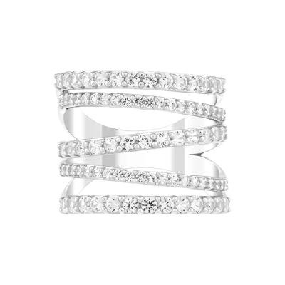 Lab-Created White Sapphire Wrap Band in Sterling Silver