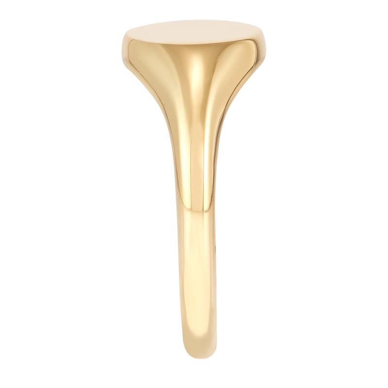 Polished Round Signet Ring in 14K Yellow Gold – Image 2 of 3