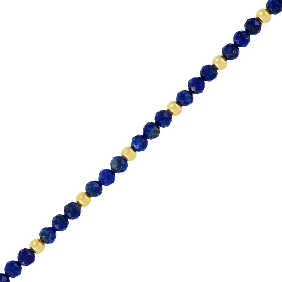 Beaded Lapis Necklace in Vermeil – Image 2 of 3