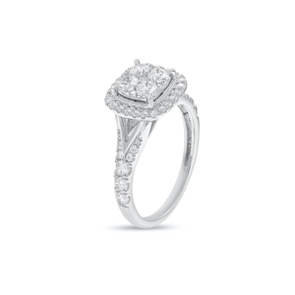Diamond Halo Composite Engagement Ring in 10K White Gold (1 ct. tw.) – Image 4 of 4