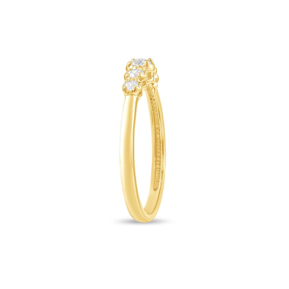 Diamond Five-Stone Stack Band in 10K Yellow Gold (1/4 ct. tw.) – Image 3 of 4