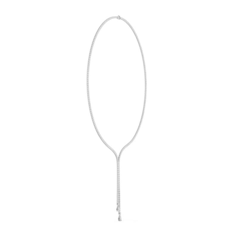 Lab Grown Diamond Double-Row Lariat Necklace in 14K White Gold &#40;4 ct. tw.&#41; – Image 4 of 5
