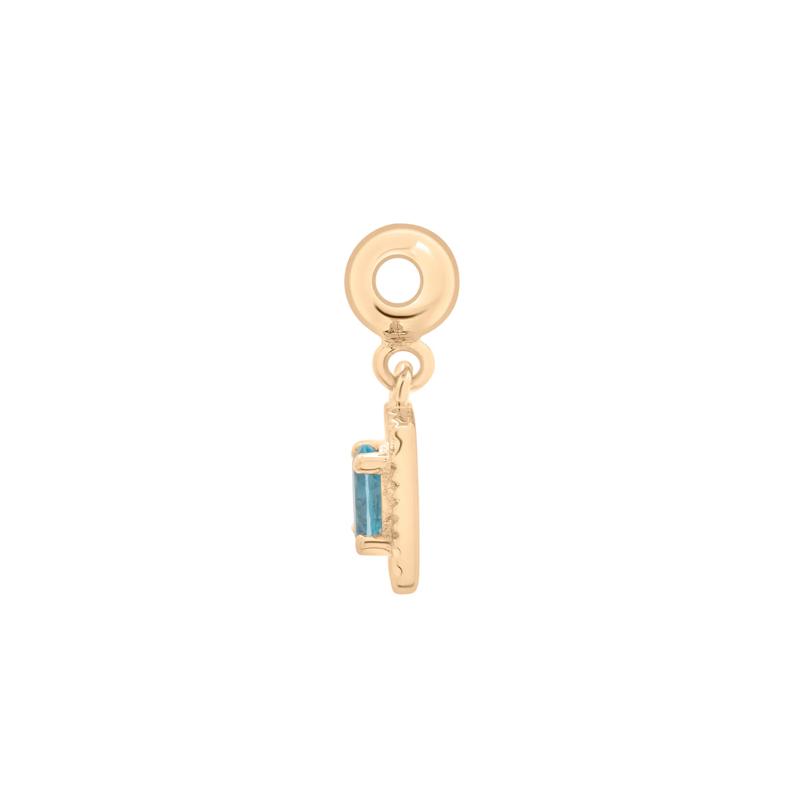 Blue Topaz Medallion Birthstone Bead Charm in Vermeil – Image 2 of 3