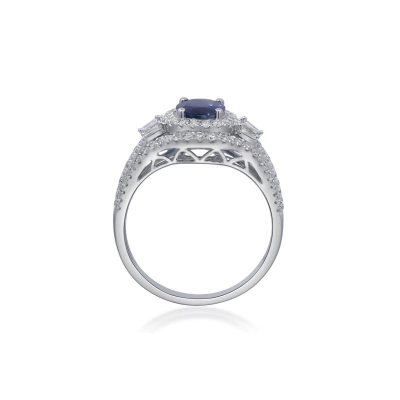 Blue Sapphire and Diamond Ring in 14K White Gold &#40;5/8 t. tw.&#41; – Image 2 of 5