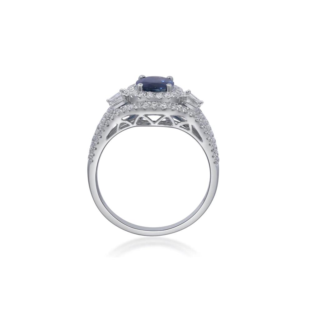 Blue Sapphire and Diamond Ring in 14K White Gold (5/8 t. tw.) – Image 2 of 5