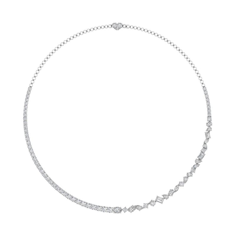 Lab Grown Diamond Fancy-Cut Necklace in 14K White Gold &#40;10 ct. tw.&#41; – Image 2 of 2