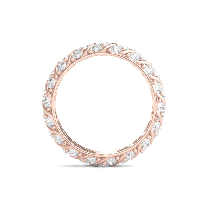 Round-Cut Rolling Pave Lab Grown Diamond Eternity Band in 14k Rose Gold (2 1/2 ct. tw.) – Image 2 of 3